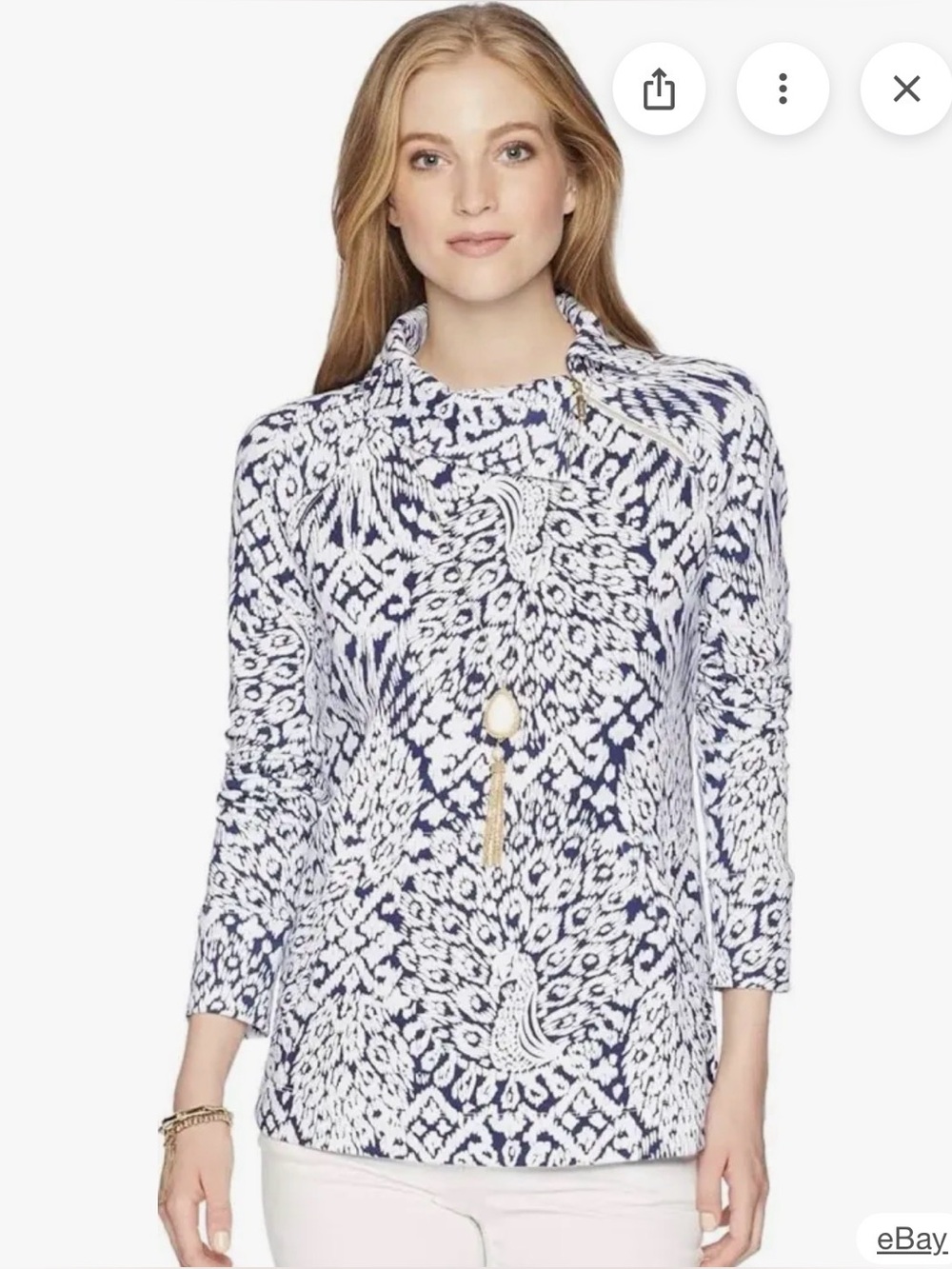 Lilly Pulitzer Navy and White pullover